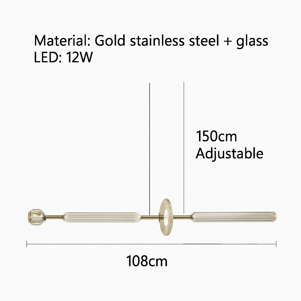 suspension nordique en verre transparent pour éclairage décoratif