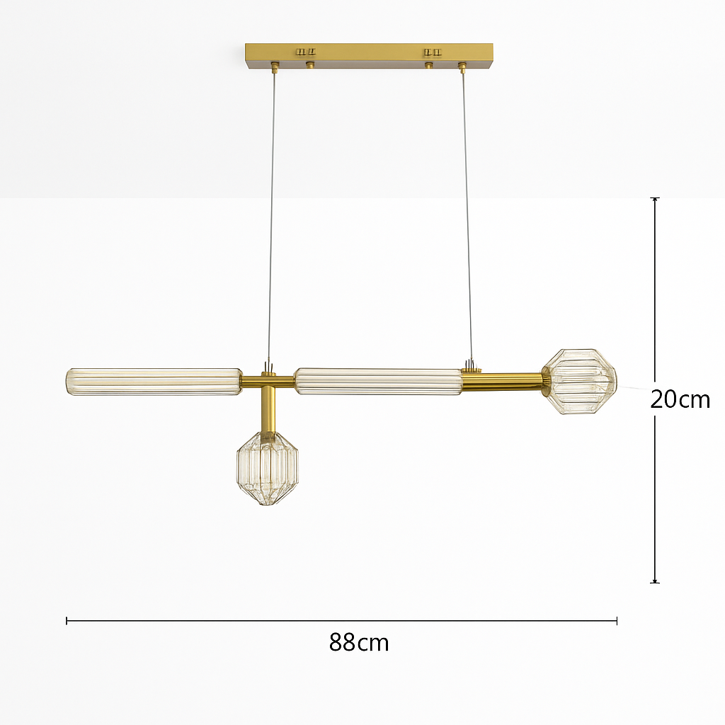 suspension nordique en verre transparent pour éclairage décoratif