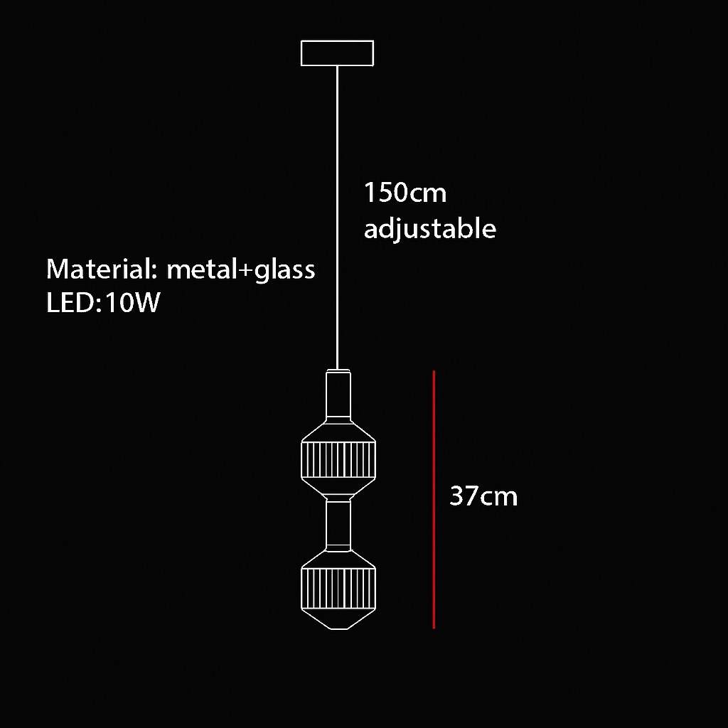 suspension nordique en verre transparent pour éclairage décoratif