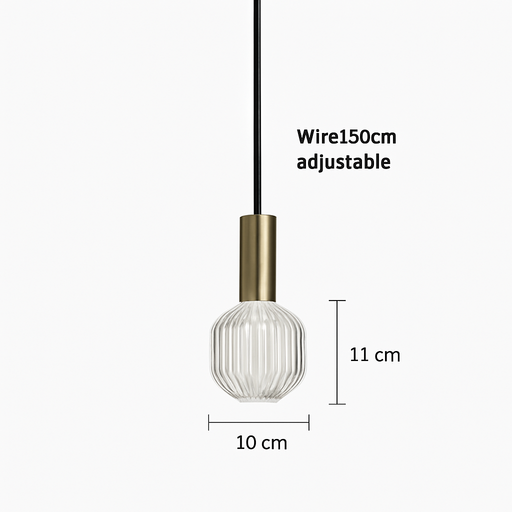 suspension nordique en verre transparent pour éclairage décoratif