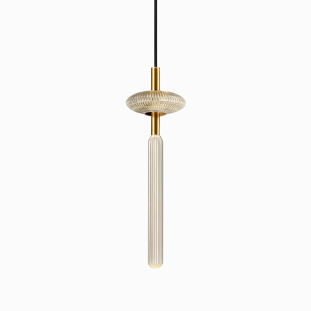 suspension nordique en verre transparent pour éclairage décoratif