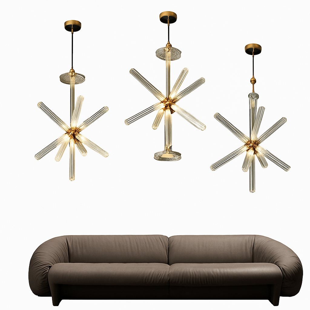 suspension nordique en verre transparent pour éclairage décoratif