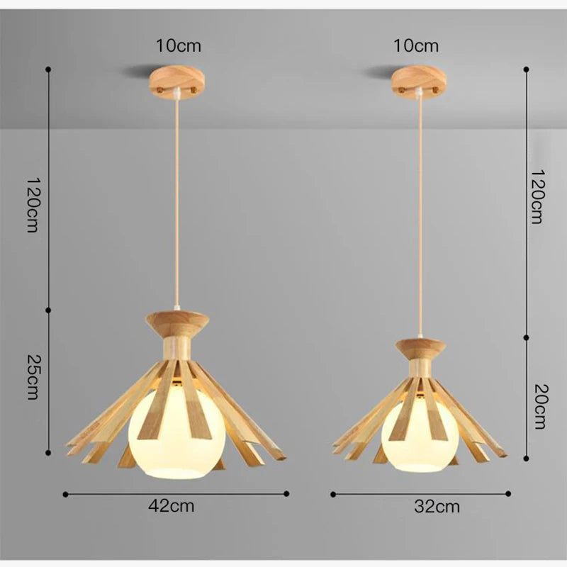 suspension nordique à led en bois pour décoration intérieur 2024