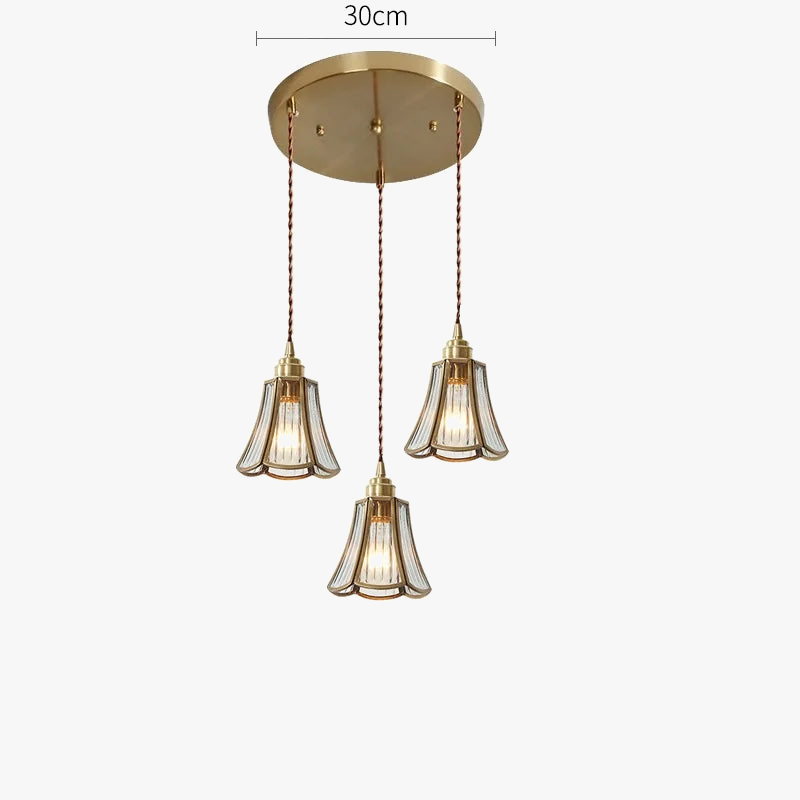 Suspension Nordique LED en Verre et corps doré