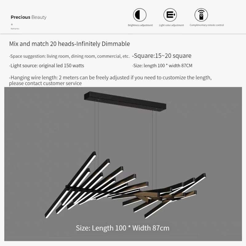 suspension nordique à leds pour décoration moderne intérieure