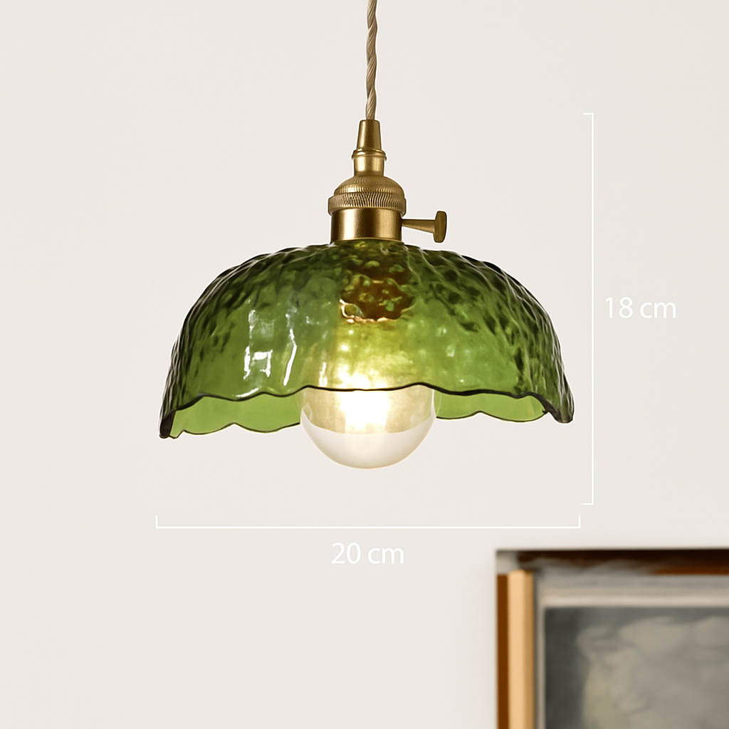 suspension nordique moderne avec abat-jour fleur en verre