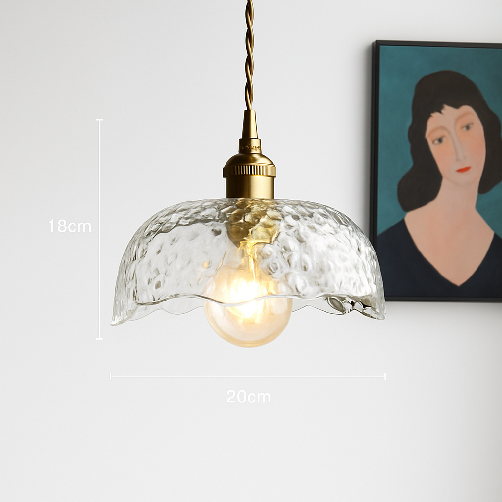suspension nordique moderne avec abat-jour fleur en verre