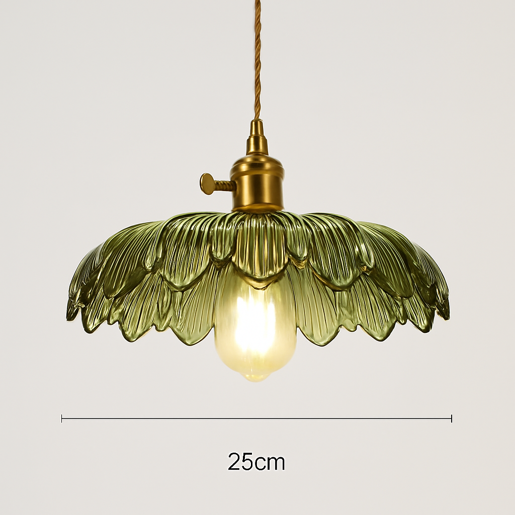 suspension nordique moderne avec abat-jour fleur en verre