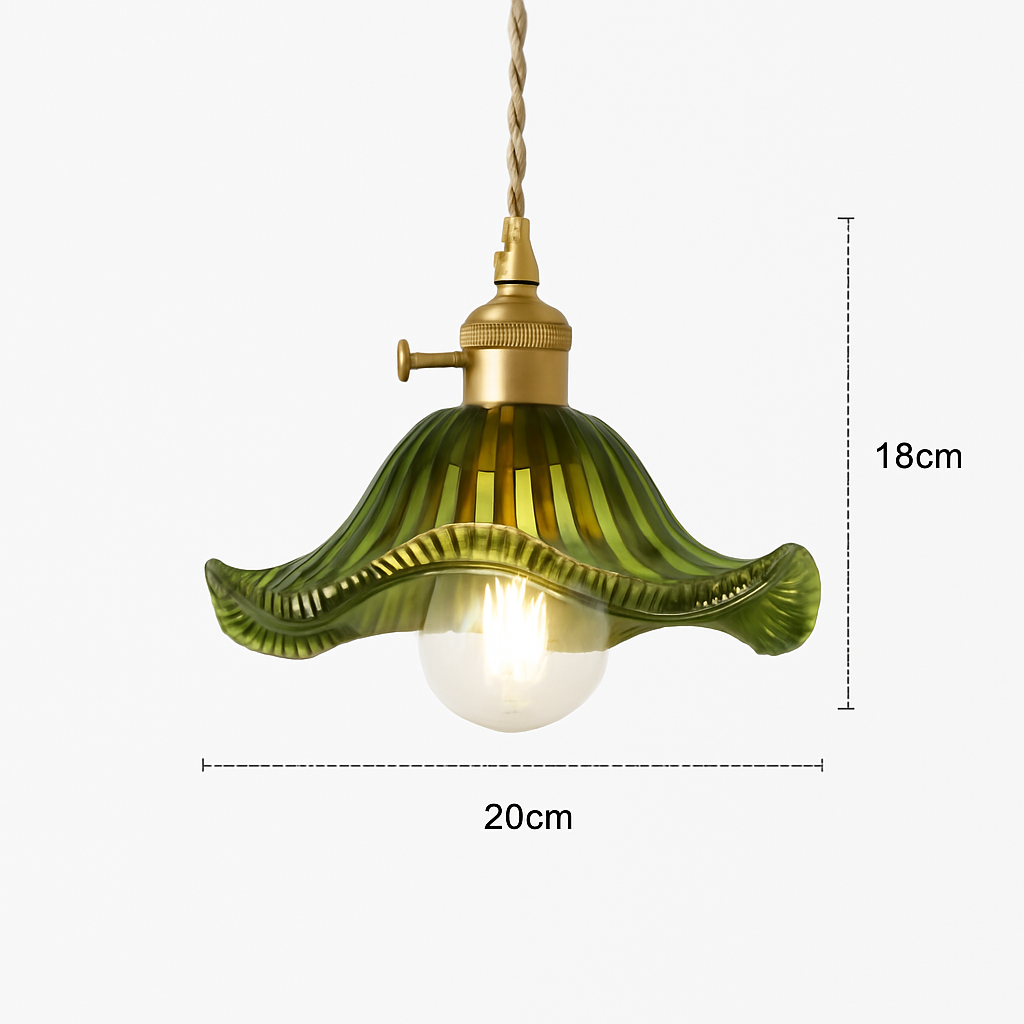 suspension nordique moderne avec abat-jour fleur en verre