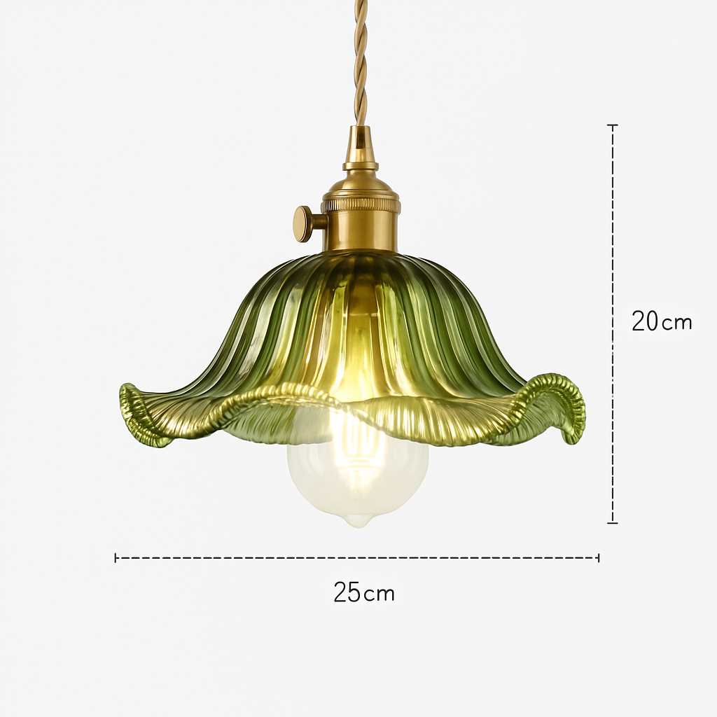 suspension nordique moderne avec abat-jour fleur en verre
