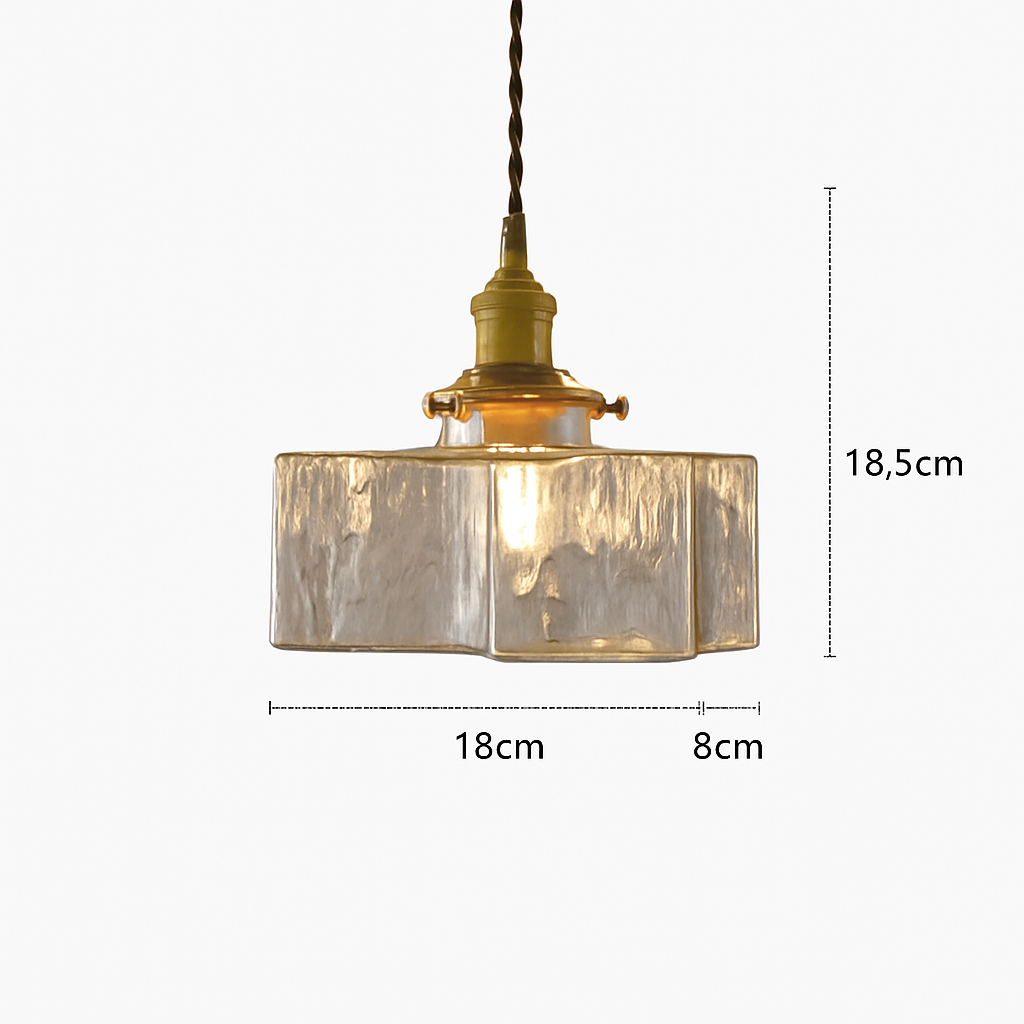 suspension nordique moderne avec abat-jour fleur en verre