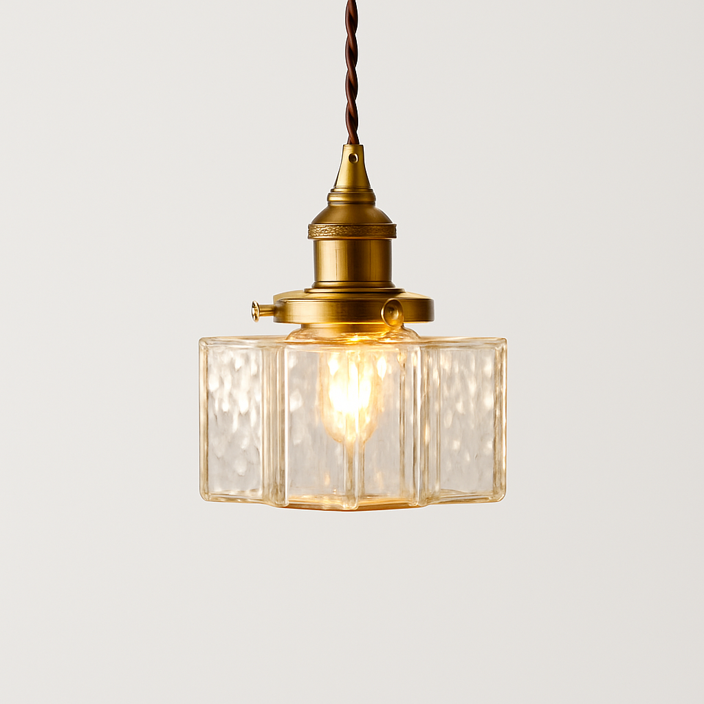 suspension nordique moderne avec abat-jour fleur en verre