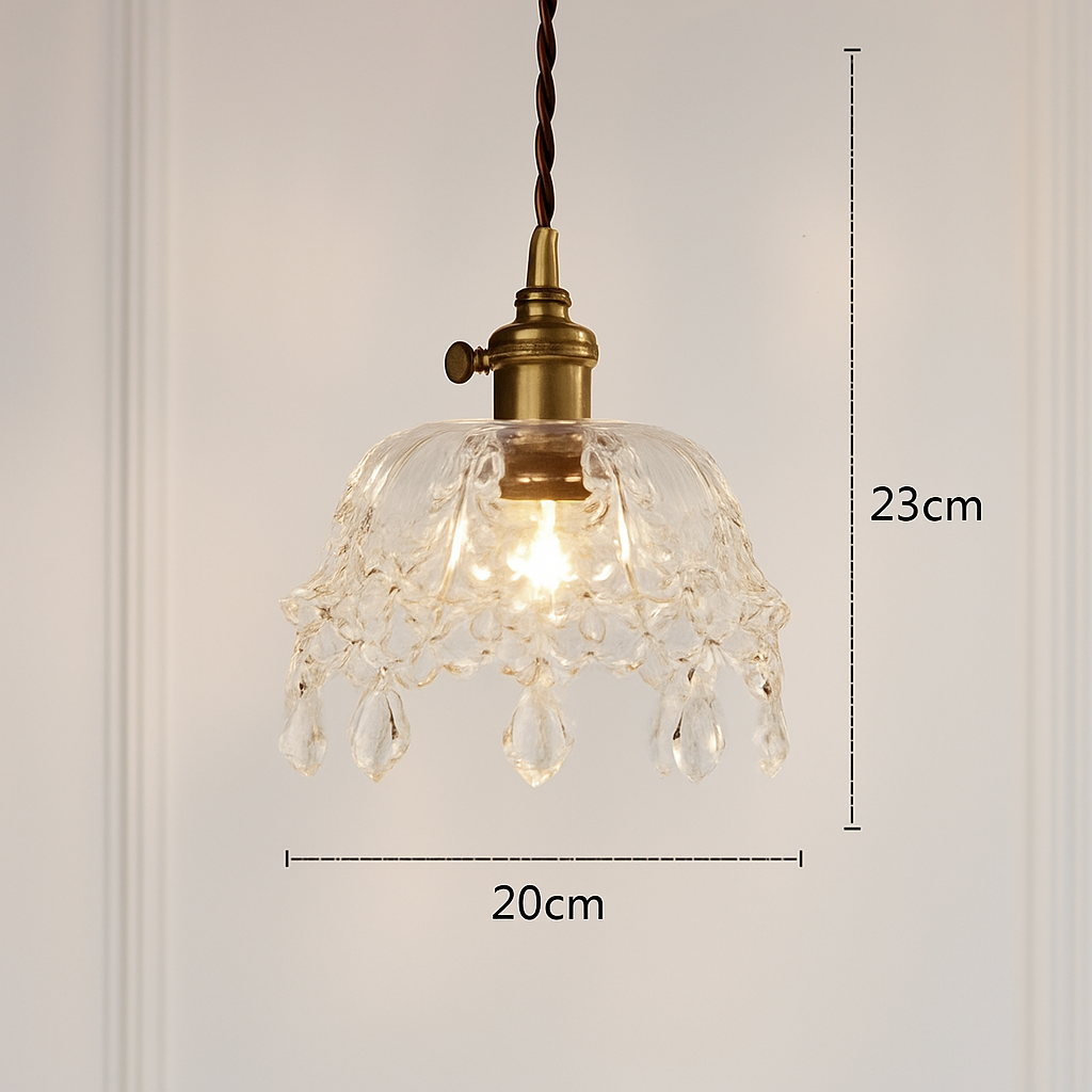 suspension nordique moderne avec abat-jour fleur en verre