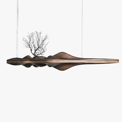 suspension nordique moderne en bois et résine décorative