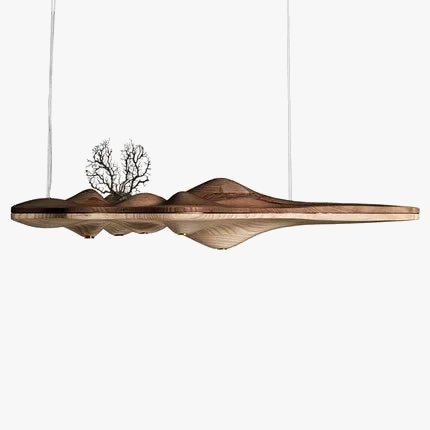 suspension nordique moderne en bois et résine décorative