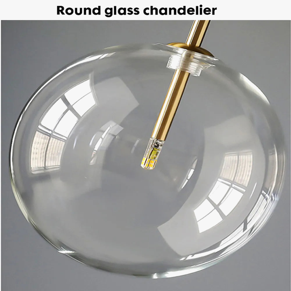 Suspension nordique moderne en verre clair