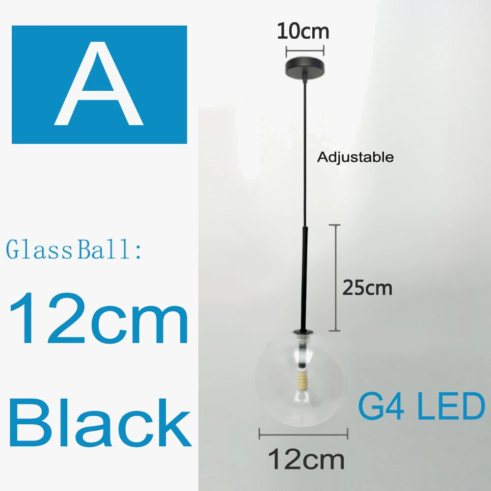 Suspension nordique moderne en verre clair