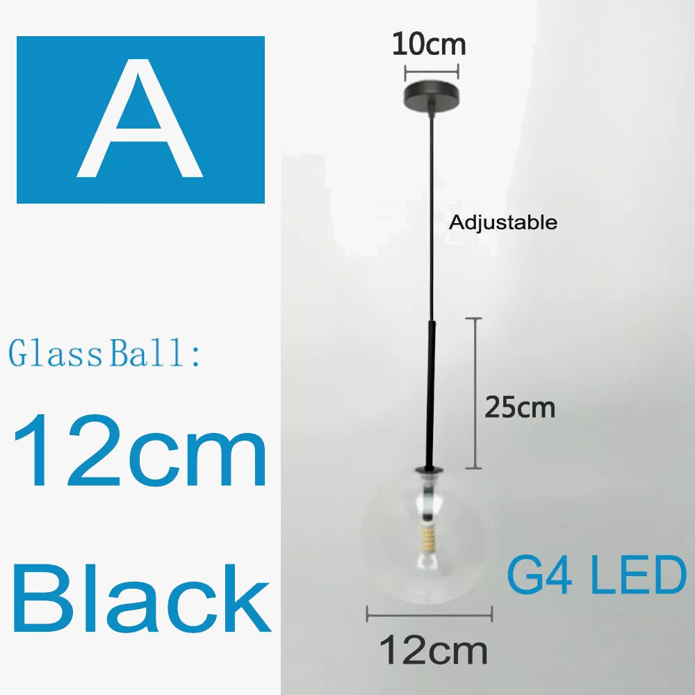Suspension nordique moderne en verre clair