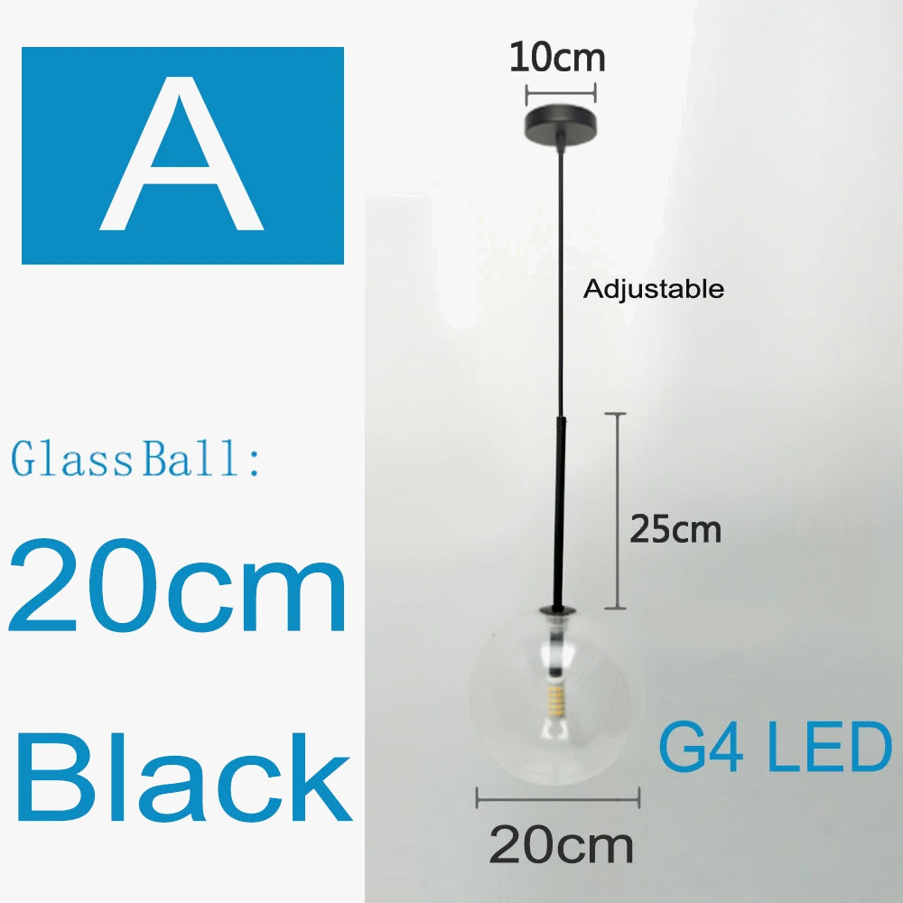 Suspension nordique moderne en verre clair
