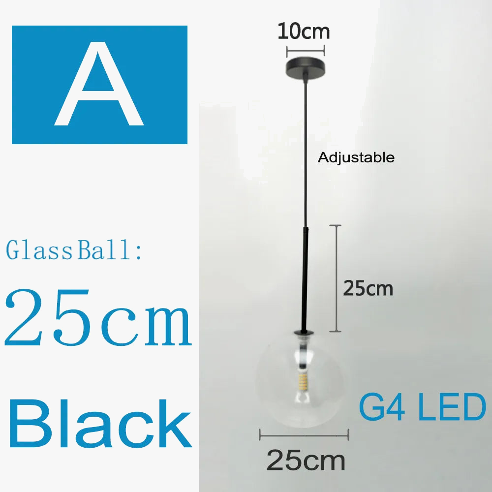Suspension nordique moderne en verre clair