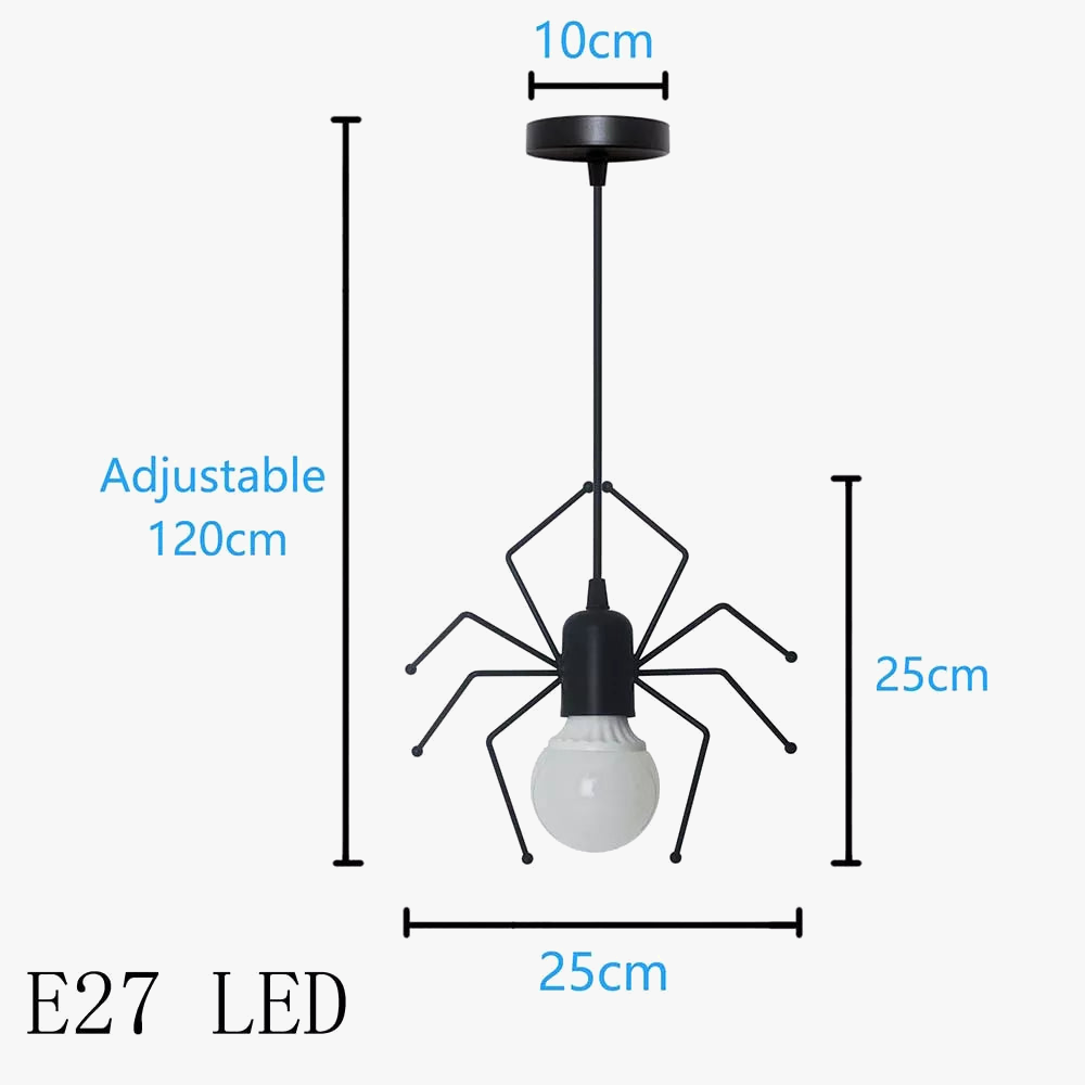 Suspension nordique petit homme araignée lampe suspendue fer balançoire lampes rétro Loft éclairage LED luminaire pour chambre d'enfants café Bar