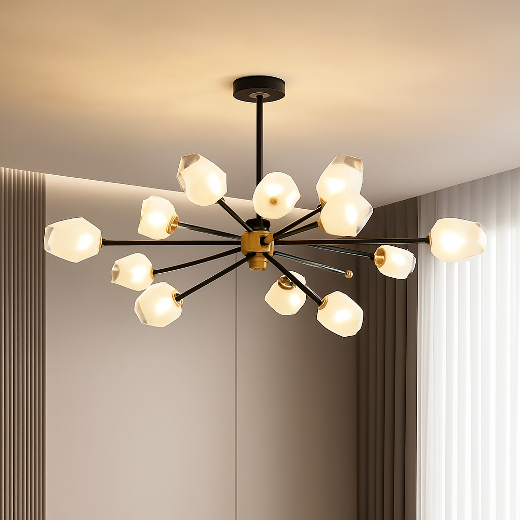suspension nordique pour éclairage intérieur avec lustre