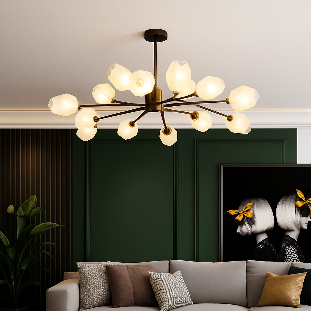 suspension nordique pour éclairage intérieur avec lustre