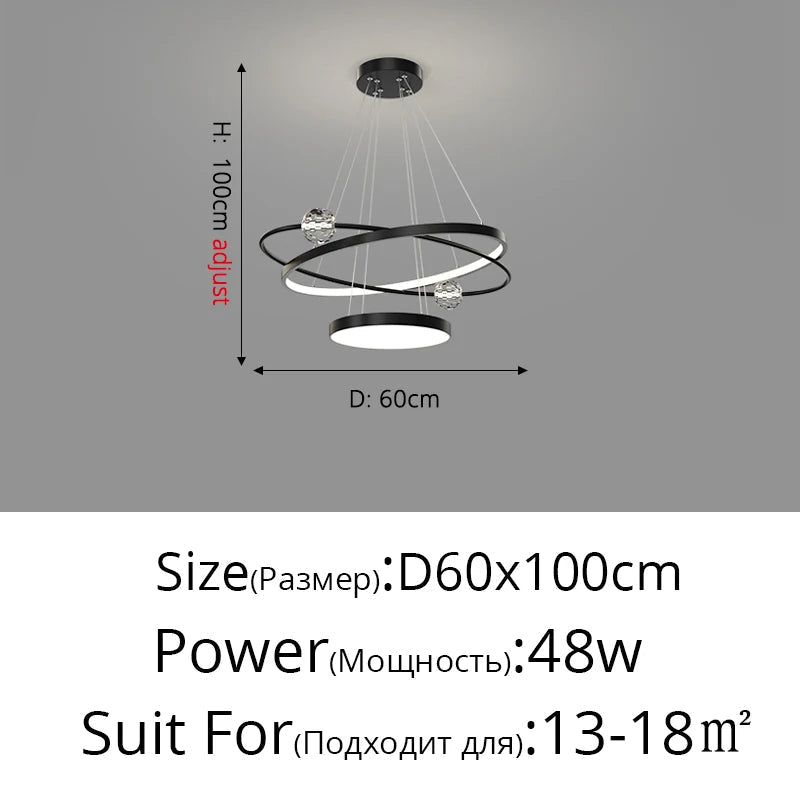 suspension nordique pour éclairage intérieur moderne et élégant