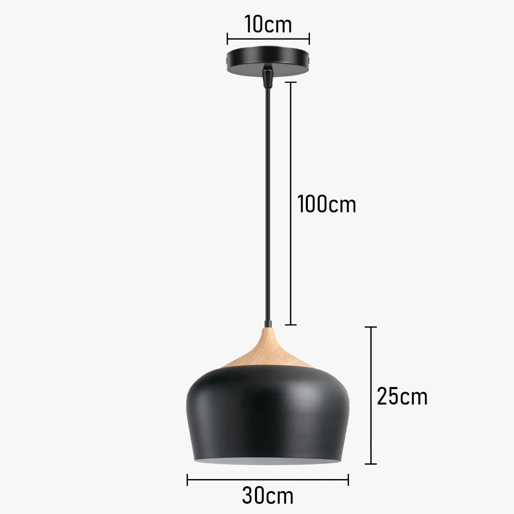 Suspension nordiques en bois massif abat-jour en aluminium lampe suspendue pour la maison Restaurant Bar hôtel café décor à la maison éclairage intérieur