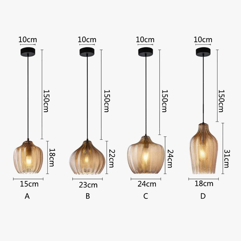 Suspension nordiques en verre ambre lampe suspendue Luminaires de cuisine E27 Restaurant chambre chevet décor lampe Luminaires