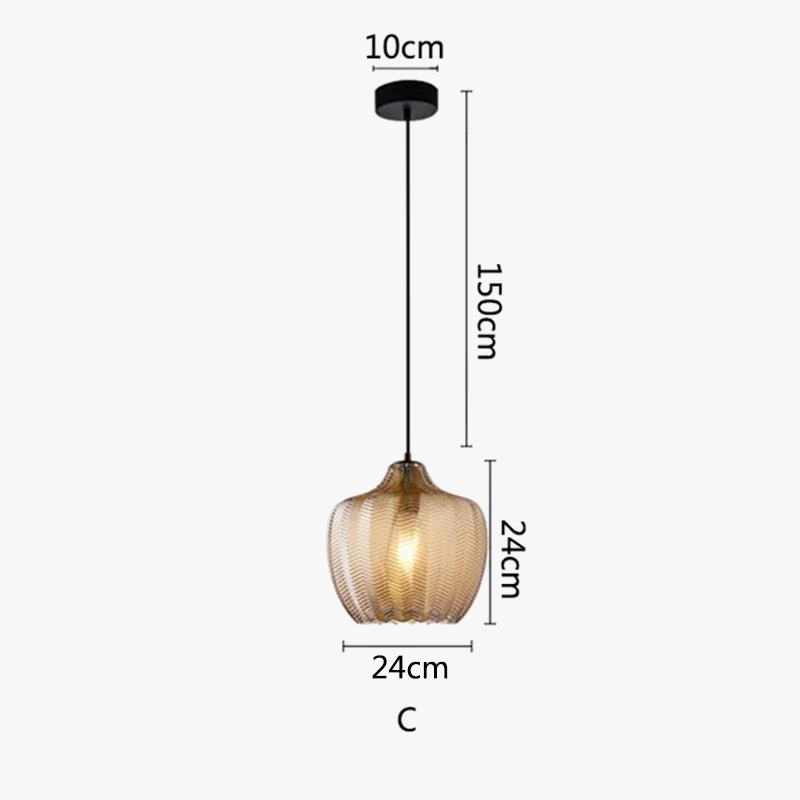 Suspension nordiques en verre ambre lampe suspendue Luminaires de cuisine E27 Restaurant chambre chevet décor lampe Luminaires