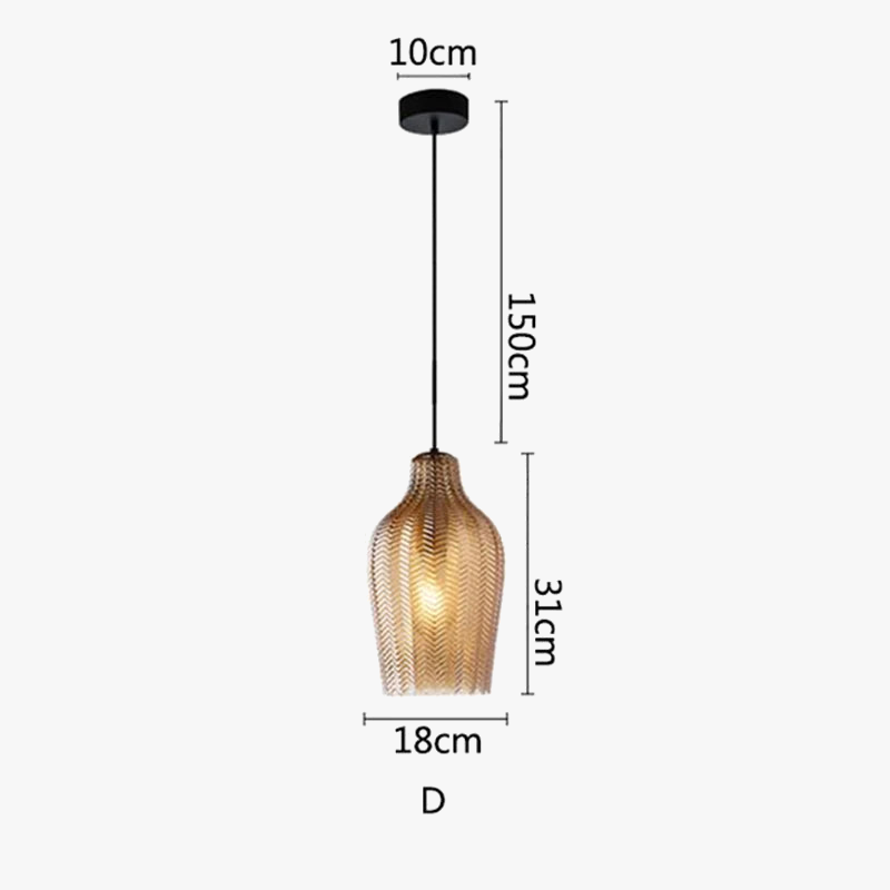 Suspension nordiques en verre ambre lampe suspendue Luminaires de cuisine E27 Restaurant chambre chevet décor lampe Luminaires
