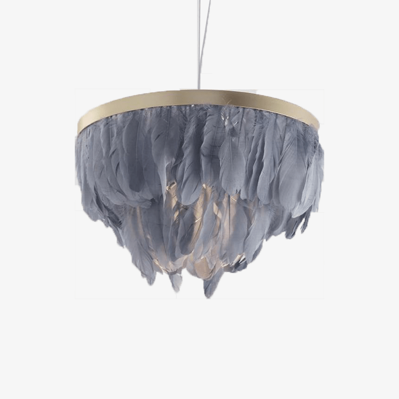 Suspension ovale LED en plumes colorées Hangly