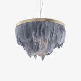 Suspension ovale LED en plumes colorées Hangly