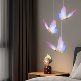 Suspension papillon LED moderne AC85-265V acrylique intérieur décoratif chambre à manger chevet lustre 3 couleurs plafonnier