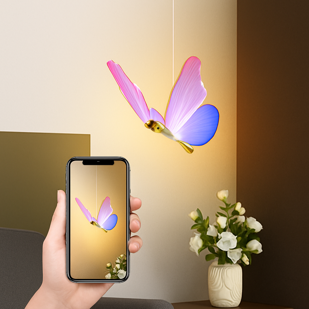 Suspension papillon LED moderne AC85-265V acrylique intérieur décoratif chambre à manger chevet lustre 3 couleurs plafonnier