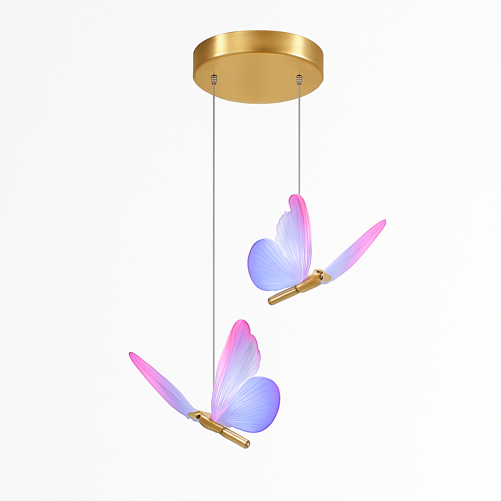 Suspension papillon LED moderne AC85-265V acrylique intérieur décoratif chambre à manger chevet lustre 3 couleurs plafonnier