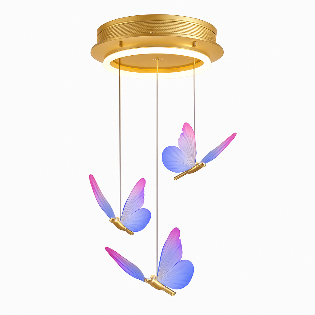 Suspension papillon LED moderne AC85-265V acrylique intérieur décoratif chambre à manger chevet lustre 3 couleurs plafonnier