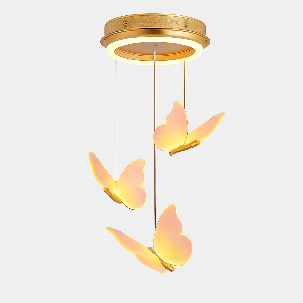 Suspension papillon LED moderne AC85-265V acrylique intérieur décoratif chambre à manger chevet lustre 3 couleurs plafonnier