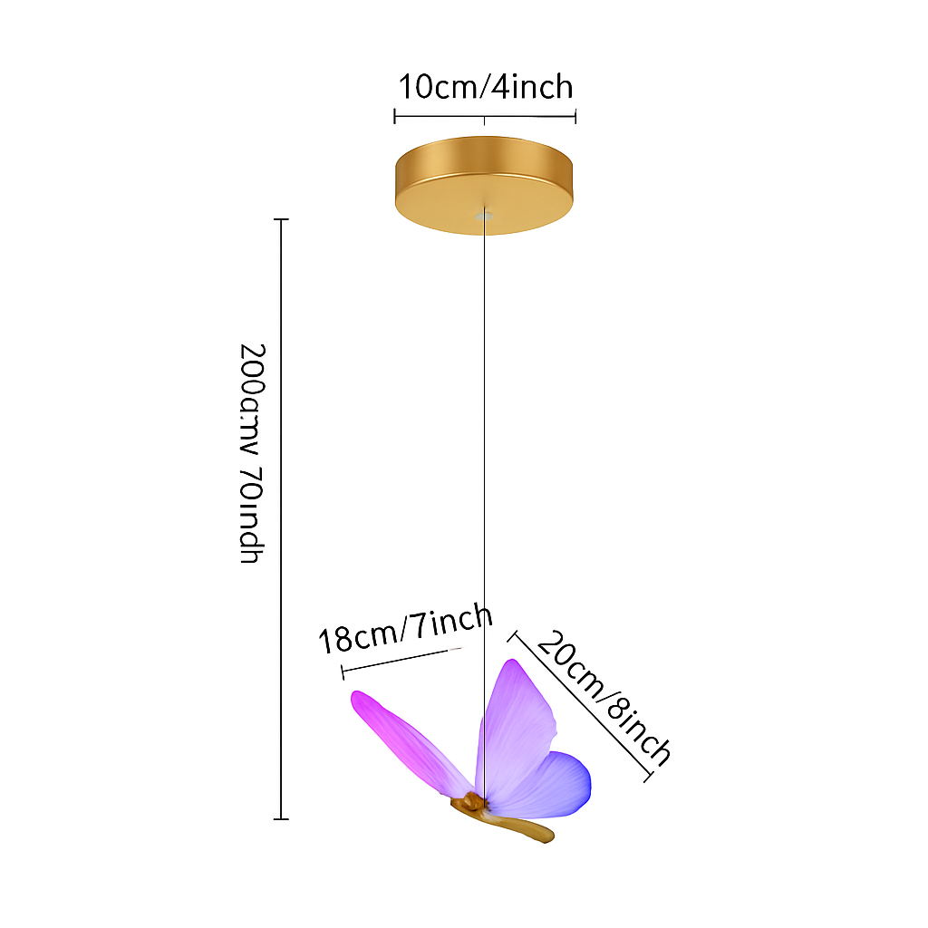 Suspension papillon LED moderne AC85-265V acrylique intérieur décoratif chambre à manger chevet lustre 3 couleurs plafonnier