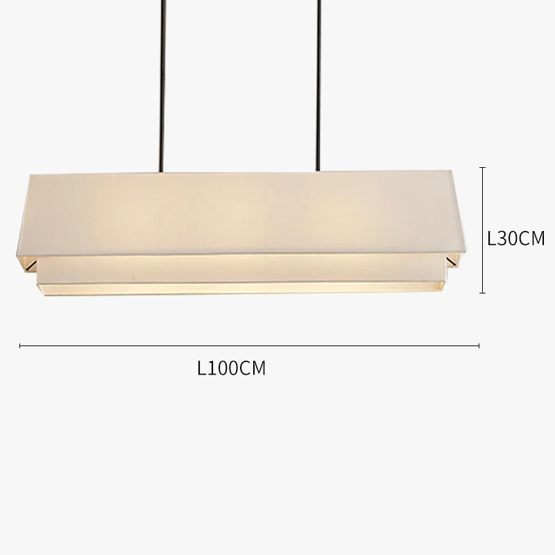 Suspension à plusieurs niveaux Camden Lampe de style japonais Abat-jour en tissu minimaliste Designer Lustre Salon Éclairage de comptoir de cuisine