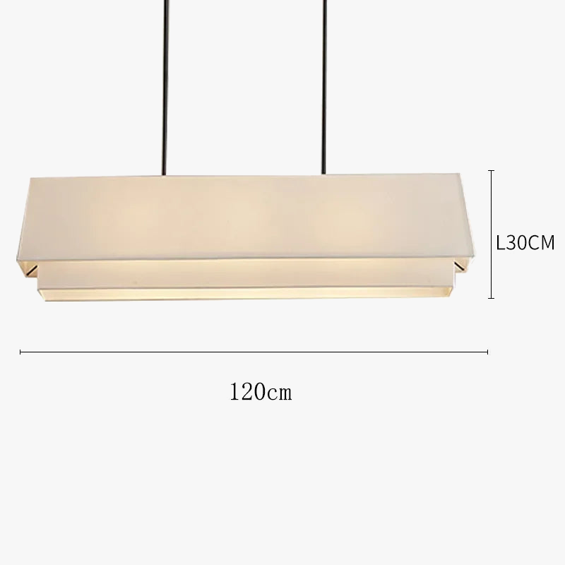 Suspension à plusieurs niveaux Camden Lampe de style japonais Abat-jour en tissu minimaliste Designer Lustre Salon Éclairage de comptoir de cuisine