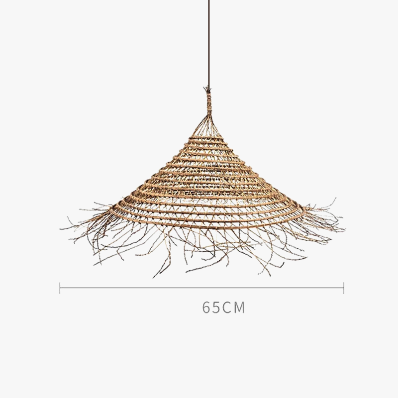 suspension rétro en bambou tissé pour décoration intérieure asiatique