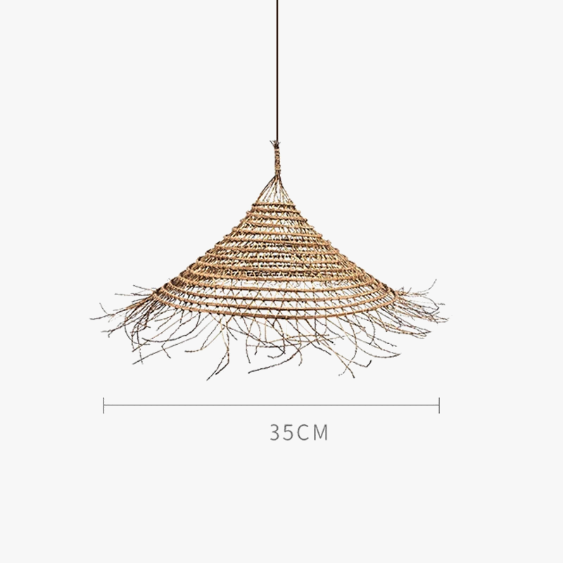 suspension rétro en bambou tissé pour décoration intérieure asiatique