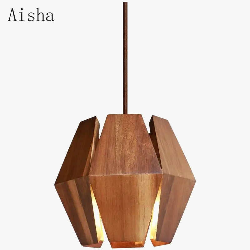 suspension rétro en bois massif pour décoration intérieure