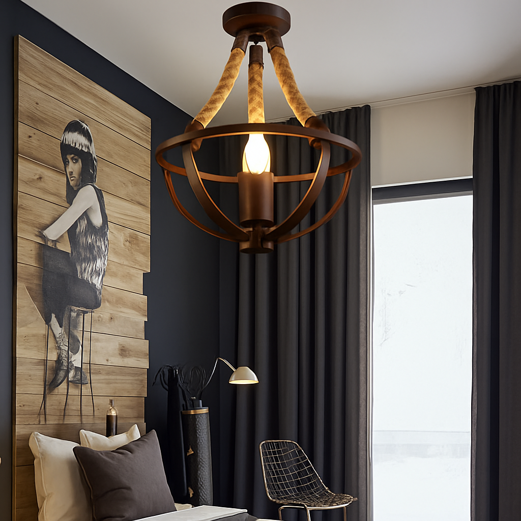 suspension rétro en corde pour décoration intérieure élégante