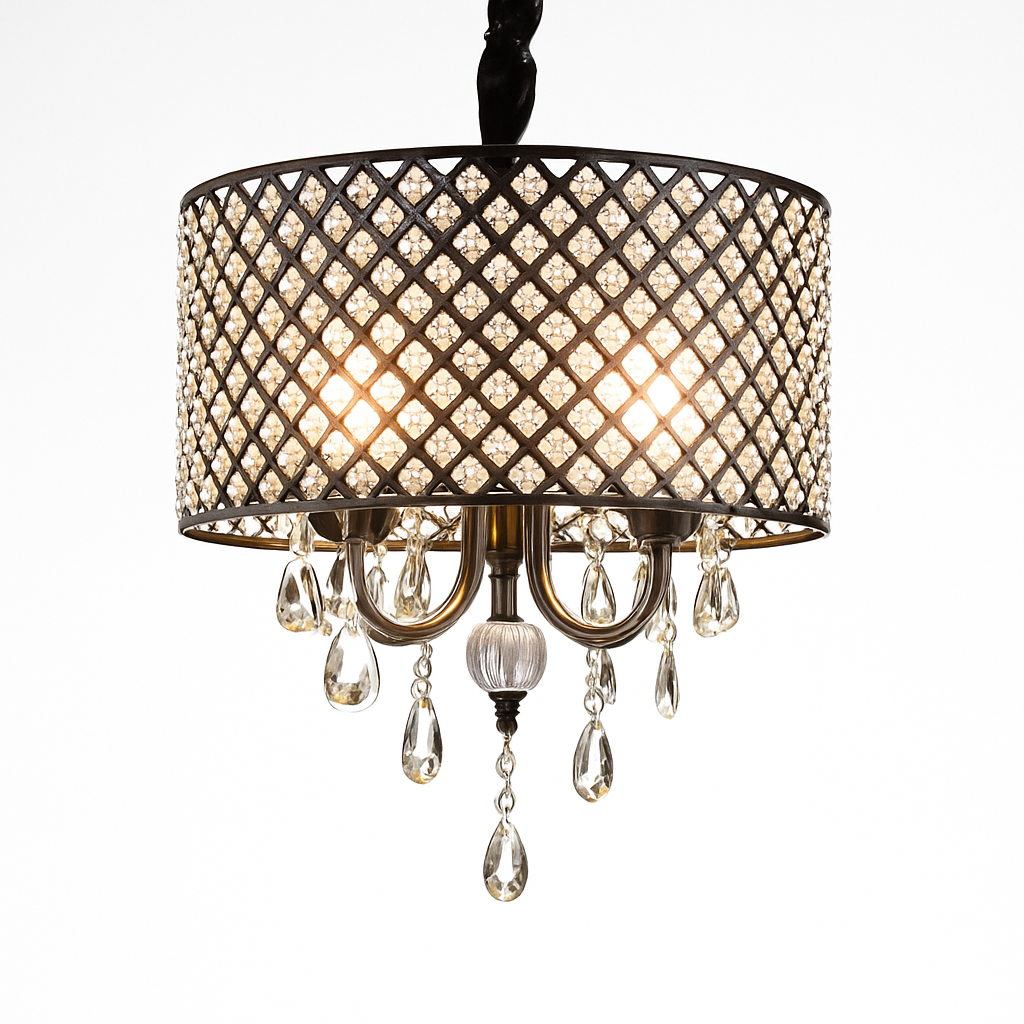 suspension rétro en cristal pour éclairage décoratif élégant