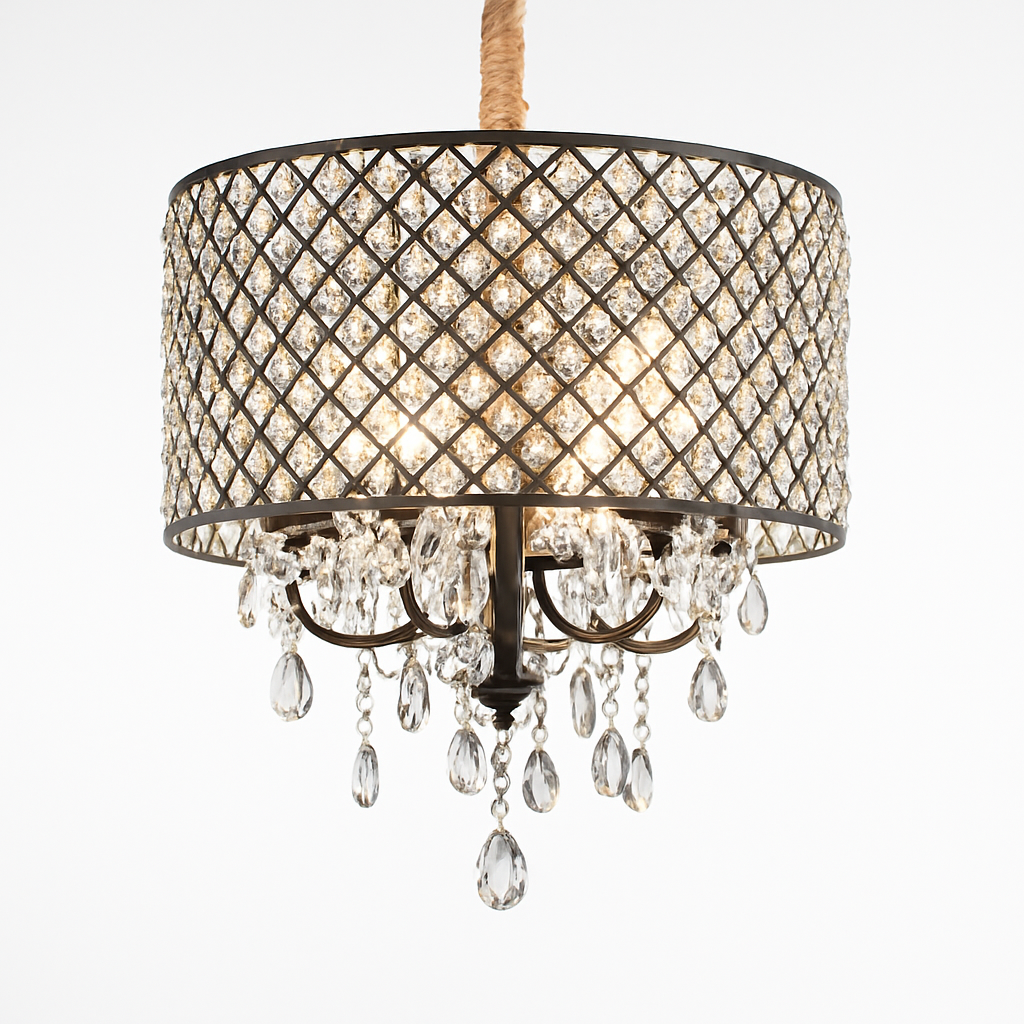 suspension rétro en cristal pour éclairage décoratif élégant