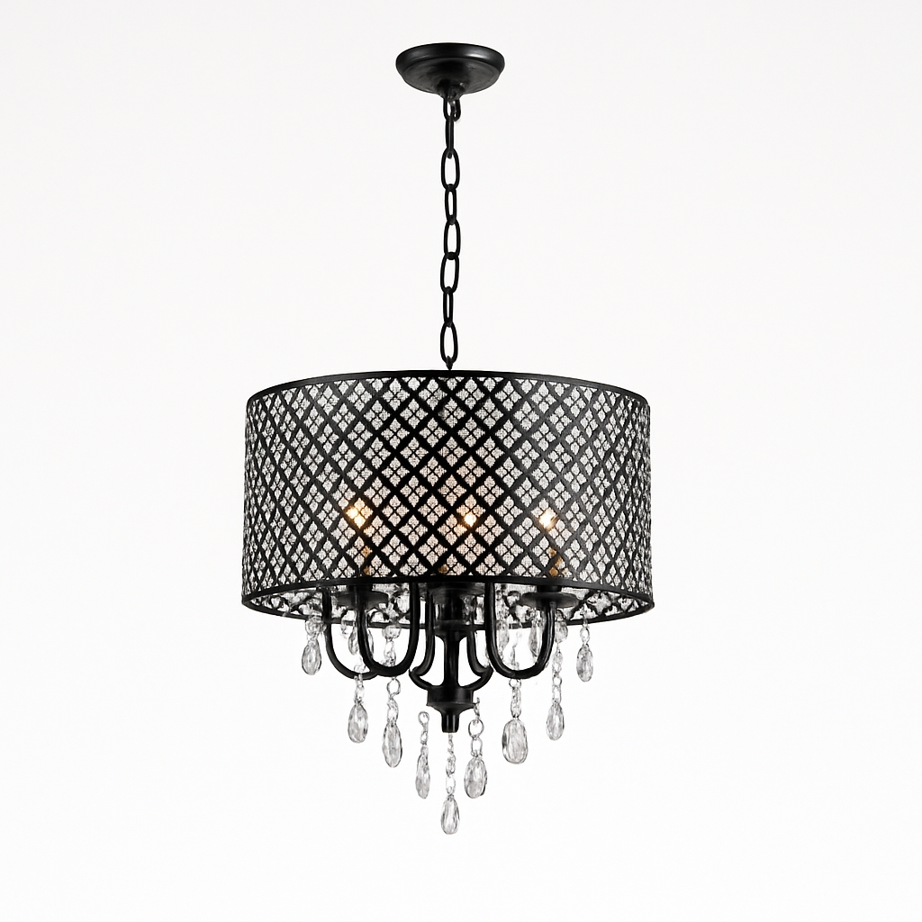 suspension rétro en cristal pour éclairage décoratif élégant