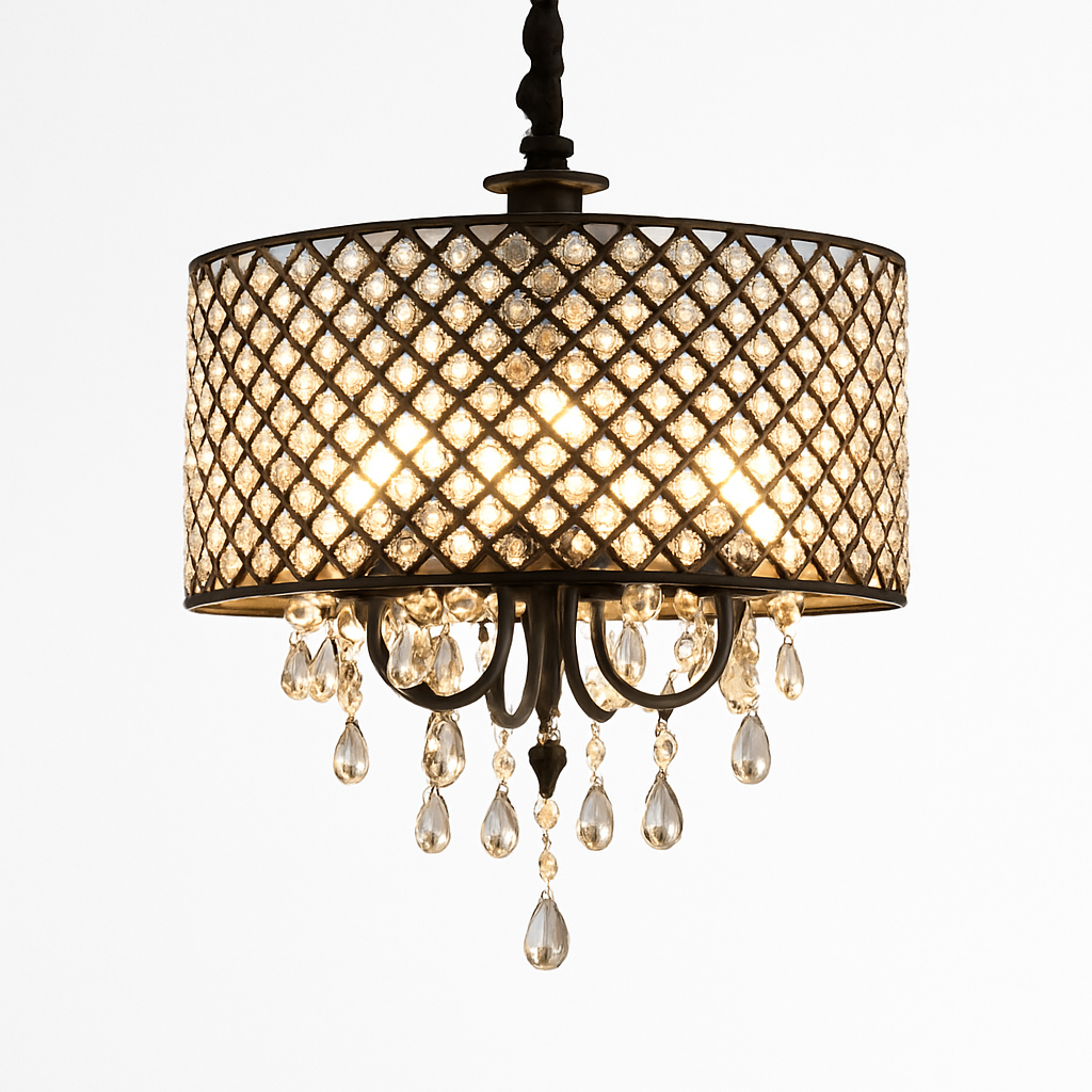suspension rétro en cristal pour éclairage décoratif élégant